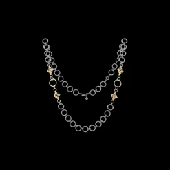 ALTERNATING CIRCLE AND CROSS LINK NECKLACE