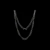 33.5" ALTERNATING PAPERCLIP LINK NECKLACE