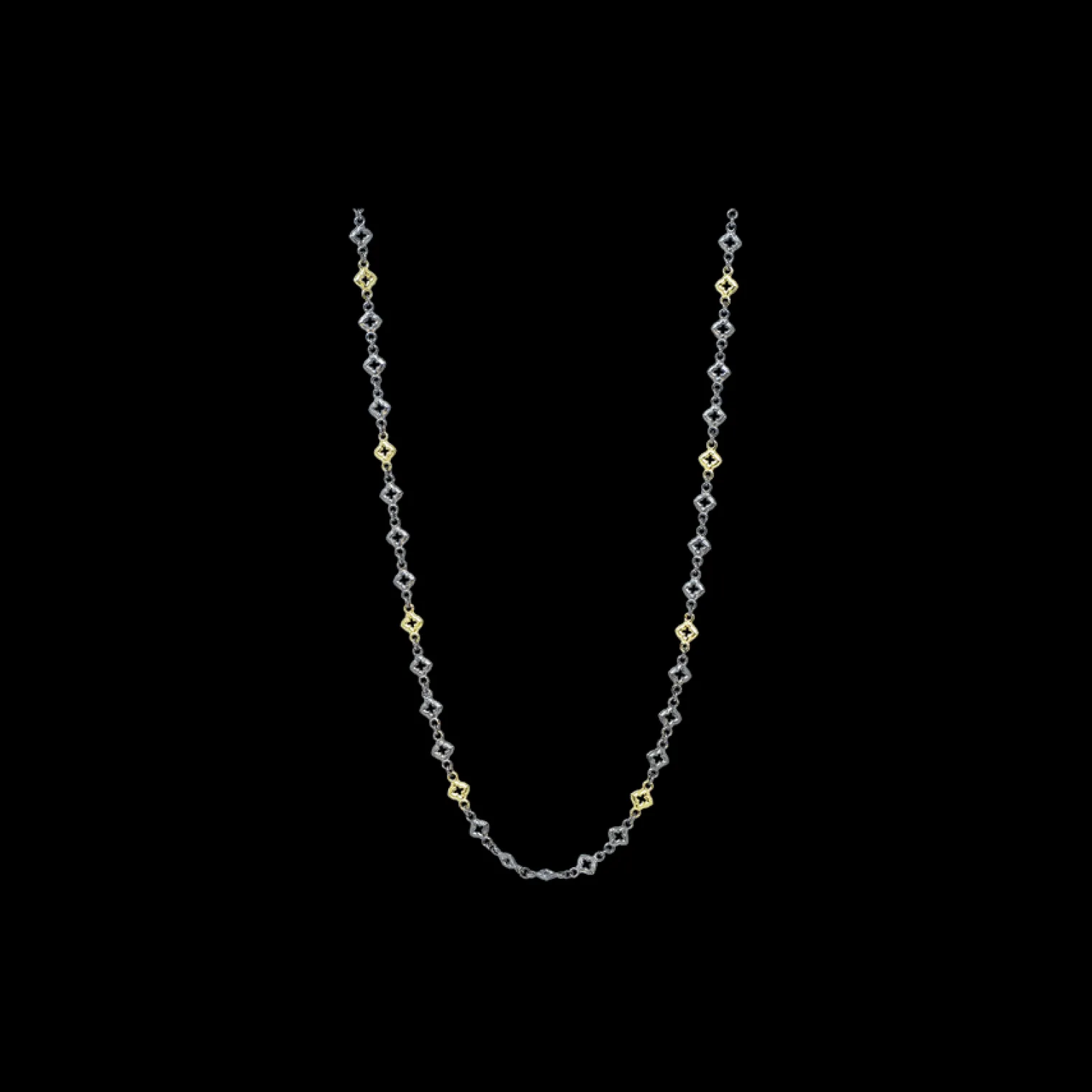 34" ALTERNATING SCROLL LINK NECKLACE