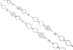 Alternating Scroll Ring Link Necklace