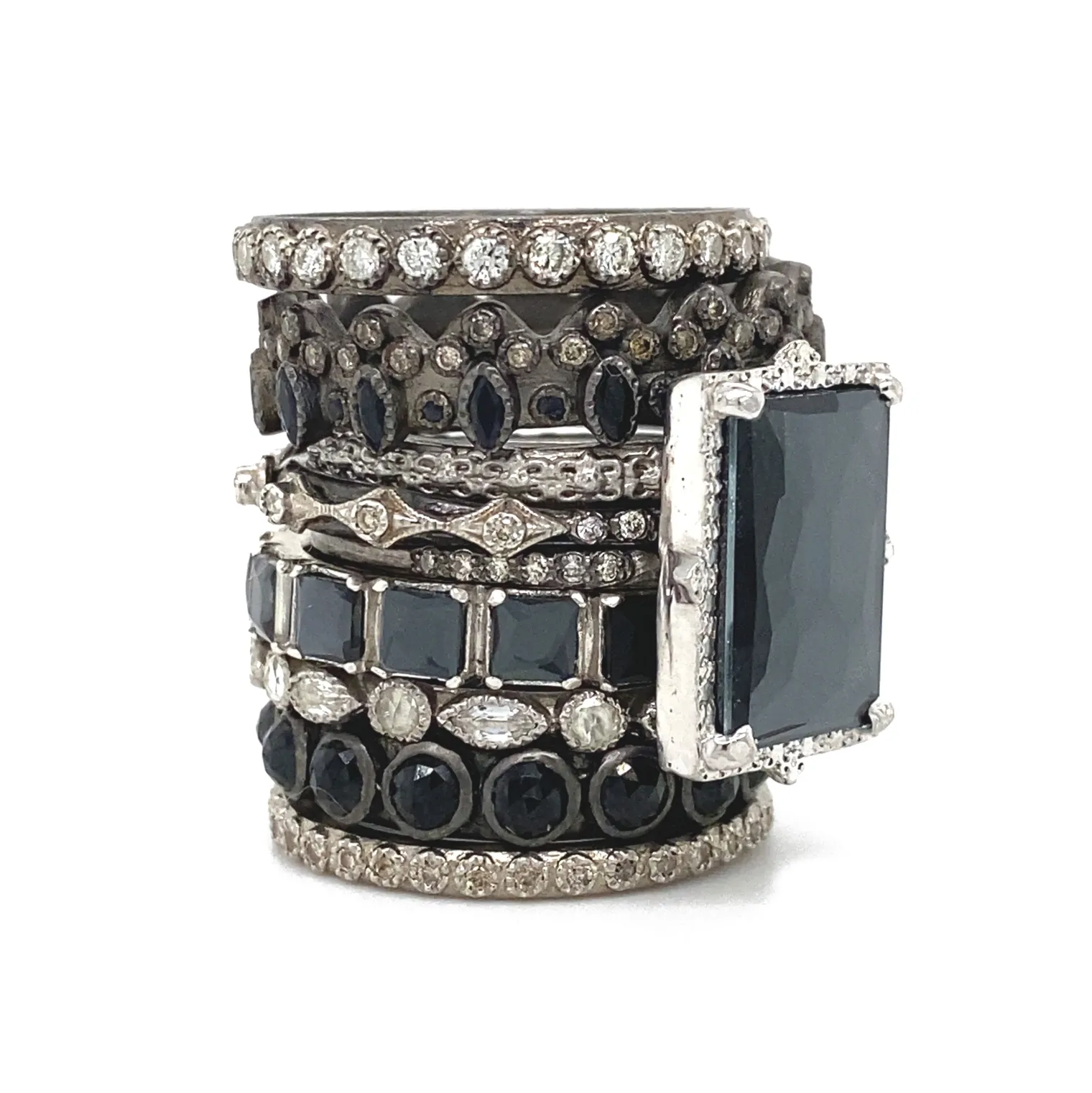 Alternating Stack Band Ring