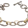 ALTERNATING TEXTURED CHAIN LINK BRACELET