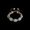 ARTIFACT BROWN LEATHER BRACELET WITH GOLD CRIVELLI AND TEAL PATINA DETAILS
