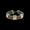ARTIFACT BROWN LEATHER BRACELET WITH TEAL PATINA
