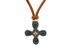 Artifact Cross Leather Necklace