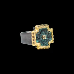 ARTIFACT TEAL PATINA CROSS STATEMENT RING