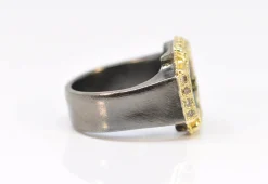 ARTIFACT TEAL PATINA CROSS STATEMENT RING