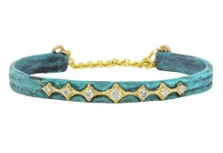 ARTIFACT TEAL PATINA WHITH WHITE DIAMONDS