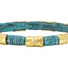 ARTIFACT TEAL PATINA WHITE DIAMONDS BANGLE BRACELET