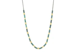 18" ARTIFACT TEAL PATINA WITH GOLD COMPONENTS NECKLACE