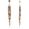 BEADED FEATHER EARRINGS