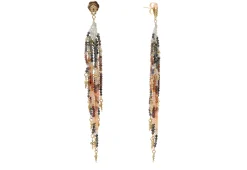 BEADED FEATHER EARRINGS