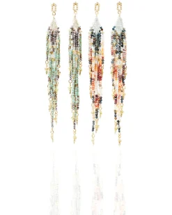 BEADED FEATHER EARRINGS