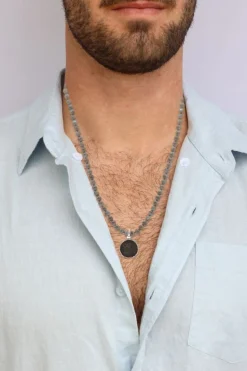 Beaded Monk Medallion Necklace