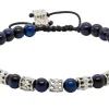 BEADED PULL BRACELET WITH YELLOW BLUE TIGER