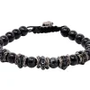 BEADED PULL BRACELET WITH GREY RUTILATED QUARTZ