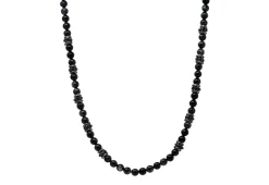 30" BLACK GREY RUTILATED QUARTZ NECKLACE