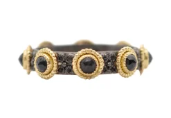 BLACK SAPPHIRE ROSE CUT STACK BAND
