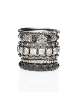 Black Spinel Stack Ring