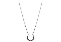 17.5" BLACKENED CRIVELLI CRESCENT PENDANT NECKLACE