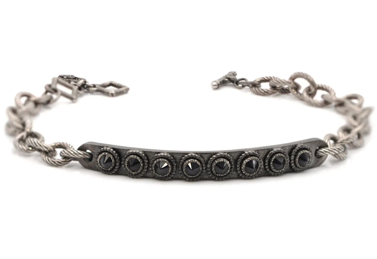 BLACKENED ID CHAIN BRACELET