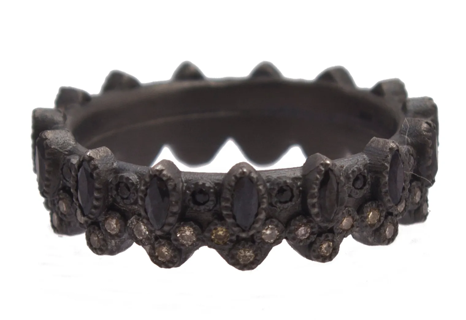 Blackened Stack Ring