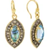 BLUE MOTHER OF PEARL ON CRIVELLI DROP EARRINGS