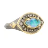 BLUE MOTHER OF PEARL SIGNET RING