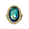 BLUE MOTHER OF PEARL STATEMENT RING