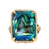 BLUE MOTHER OF PEARL STATEMENT RING