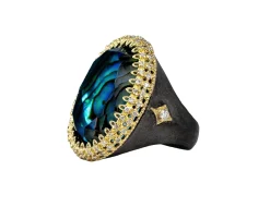 BLUE MOTHER OF PEARL STATEMENT RING