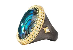 BLUE MOTHER OF PEARL STATEMENT RING