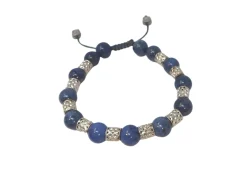 BLUE SODALITE BEADED PULL BRACELET