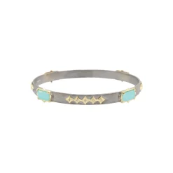 BLUE TURQUOISE STATIONS BANGLE BRACELET