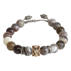 BOTSWANA AGATE BEADED PULL BRACELET