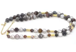 Botswana and Pearl Beaded Necklace
