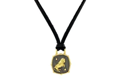 Bull Shield Leather Necklace