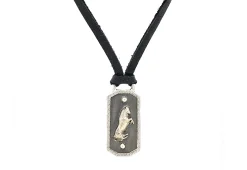 Bull Shield Pendant Leather Necklace