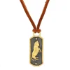 Bull Shield Pendant Leather Necklace