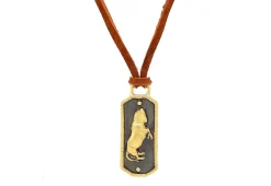Bull Shield Pendant Leather Necklace