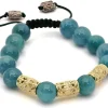 CARVED GOLD AND AVENTURINE PULL BRACELET