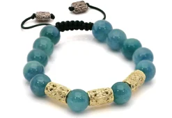 CARVED GOLD AND AVENTURINE PULL BRACELET