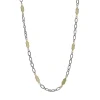 20" CARVED SCROLL STATION AND TWISTED OVALS LINKS NECKLACE