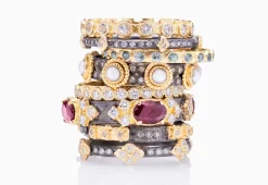 Carved Texture Stack Band Ring