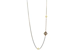 36"  CHAIN LINK NECKLACE WITH 3 SCROLL STATIONS