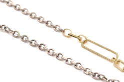 31" CHAIN LINK NECKLACE WITH DOUBLE-SIDED PAPERCLIP