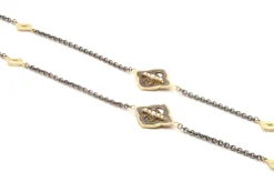 36" CHAIN LINK NECKLACE WITH 6 SCROLL STATIONS