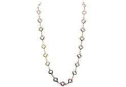 CHAIN LINK NECKLACE WITH OPEN SCROLLS