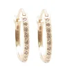 Champagne Diamond Huggie Hoop Earrings