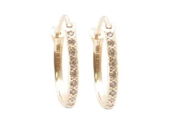 Champagne Diamond Huggie Hoop Earrings